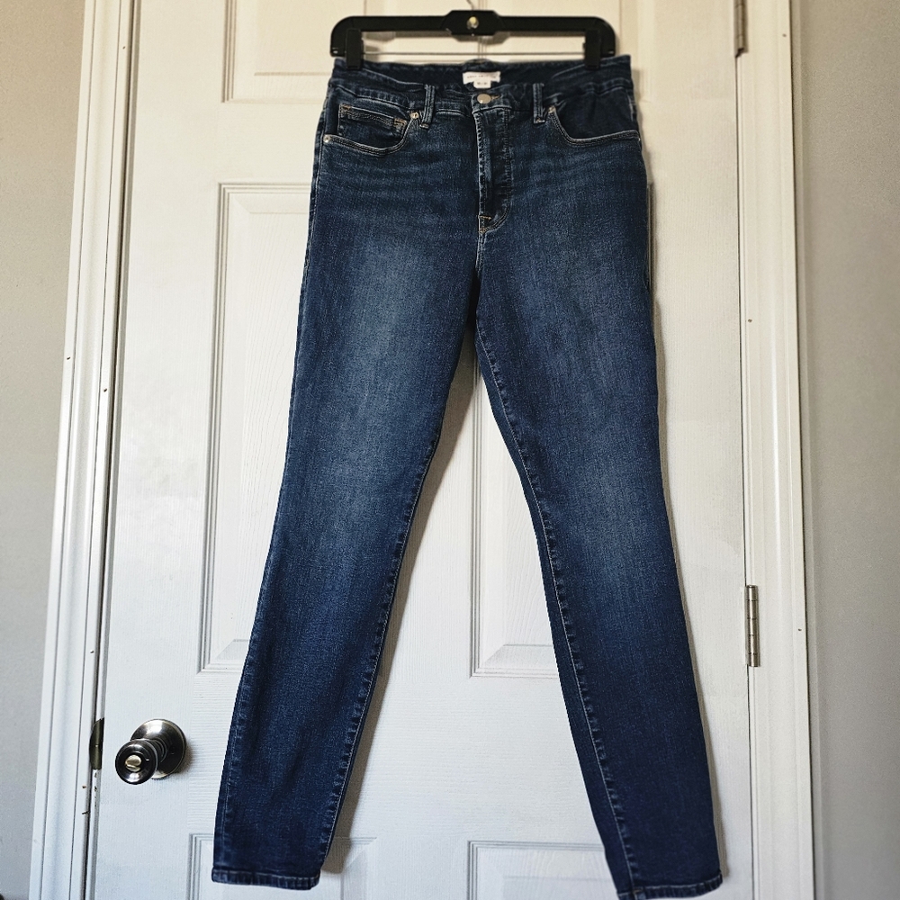Good American GA Womens 12/31 Good Legs Skinny High Rise Jeans Dark Medium Wash